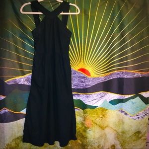 Black MIDI Dress With Pockets